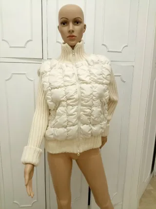 Piumino corto piuma d'oca panna