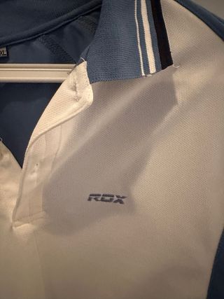 Camiseta Polo ROX Azul y Blanca