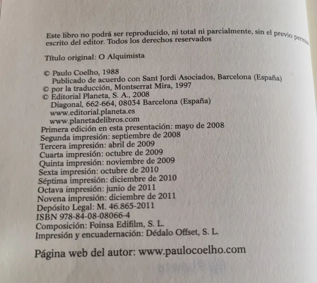 El Alquimista (edición conmemorativa)