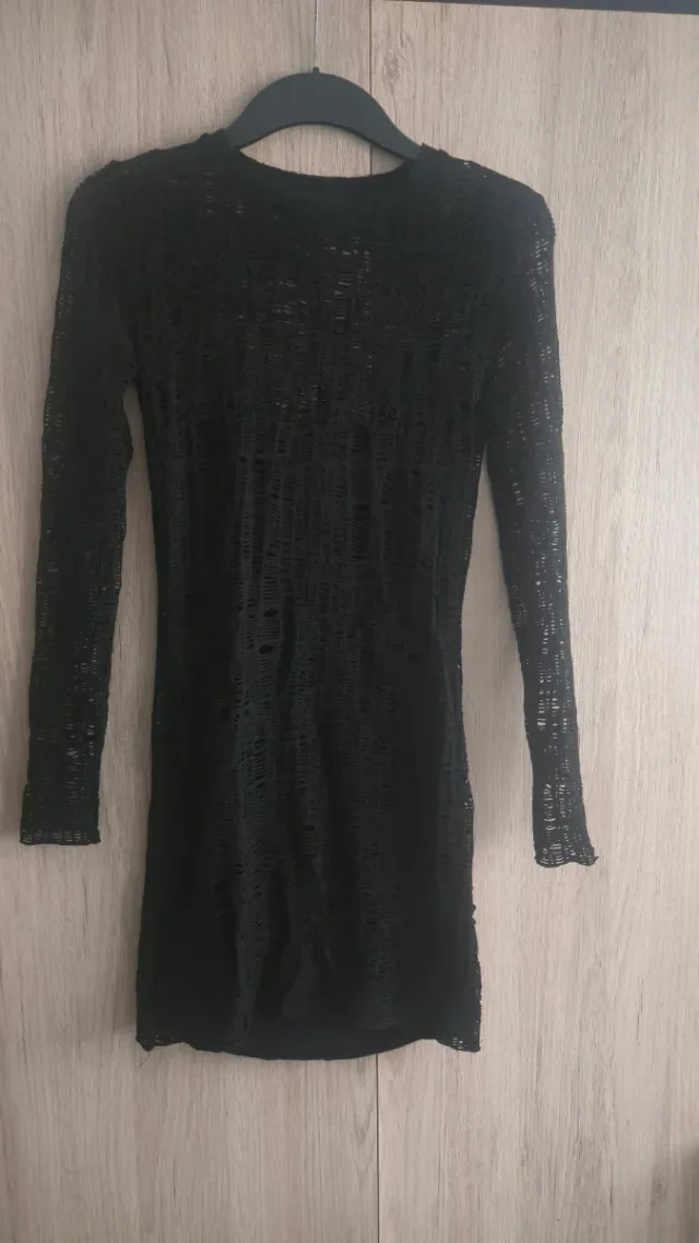 Vestido invierno negro manga larga