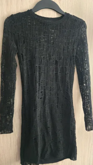 Vestido invierno negro manga larga