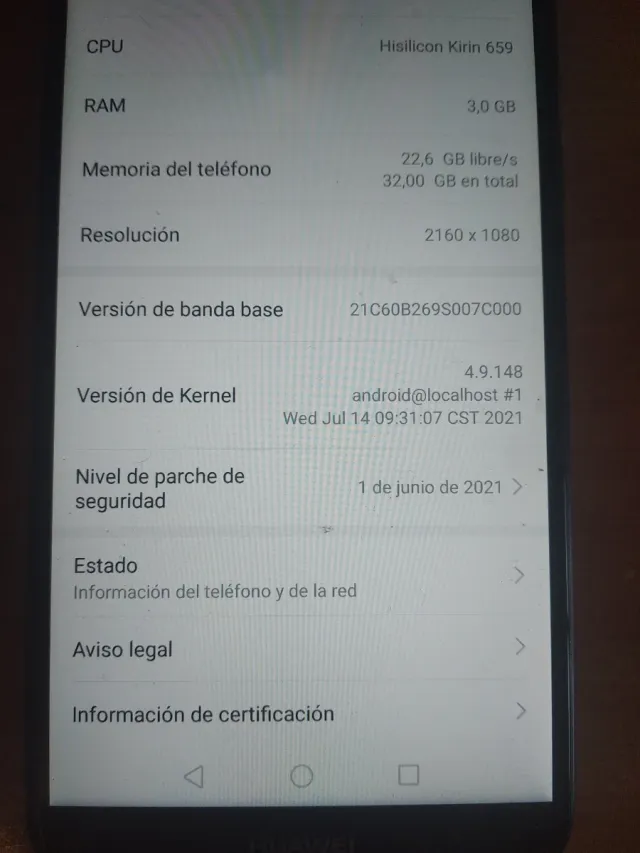Teléfono Huawei P Smart 32GB Negro 3GB RAM