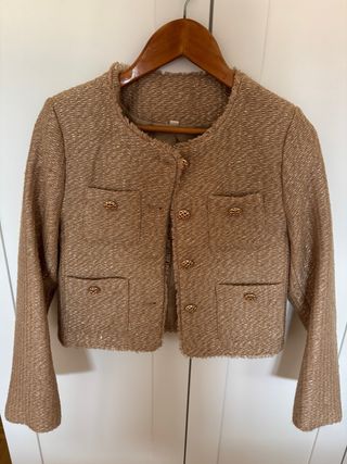 Chaqueta beige tweed
