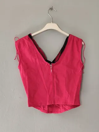 Traje Flamenca Vaquera Azul y Rosa