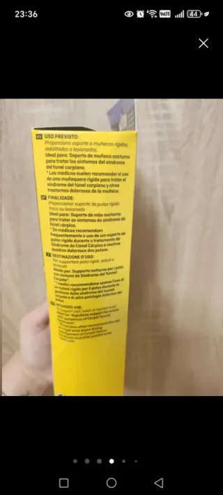 Soporte ferula muñeca nocturno para túnel carpiano