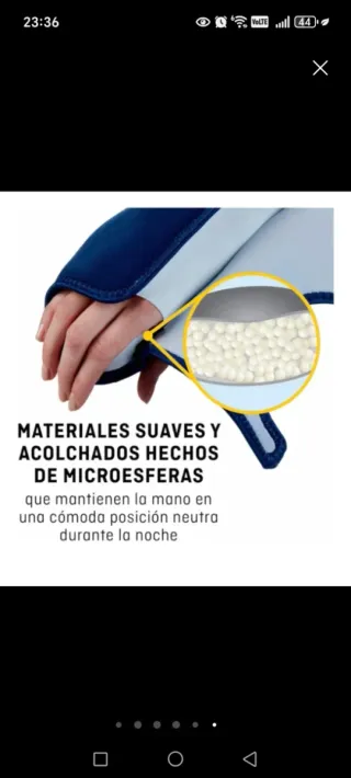 Soporte ferula muñeca nocturno para túnel carpiano