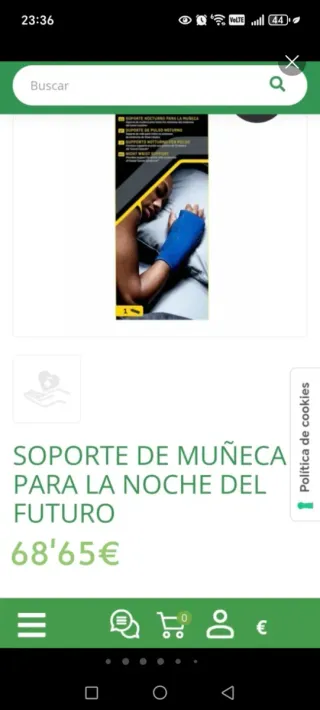 Soporte ferula muñeca nocturno para túnel carpiano