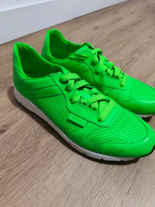 Deportivas Gucci piel Hombre verde neon