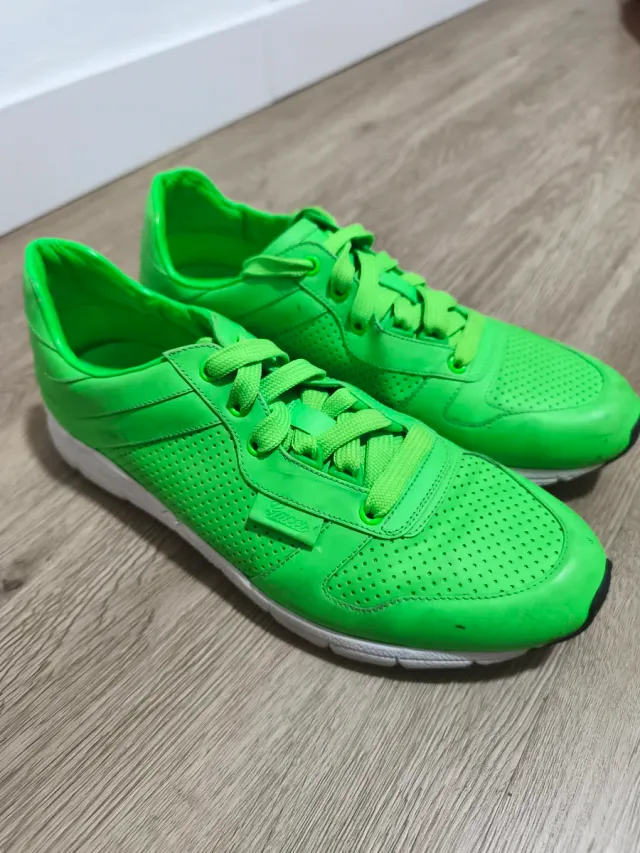 Deportivas Gucci piel Hombre verde neon