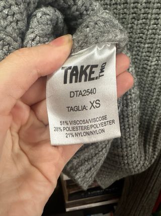 Maglione collo alto effetto maglia