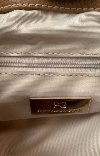 Bolso Piel Purificación García Marrón y Amarillo