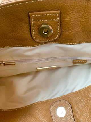 Bolso Piel Purificación García Marrón y Amarillo