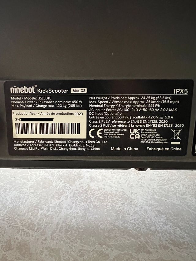 Patinete Eléctrico Segway Ninebot Max G2