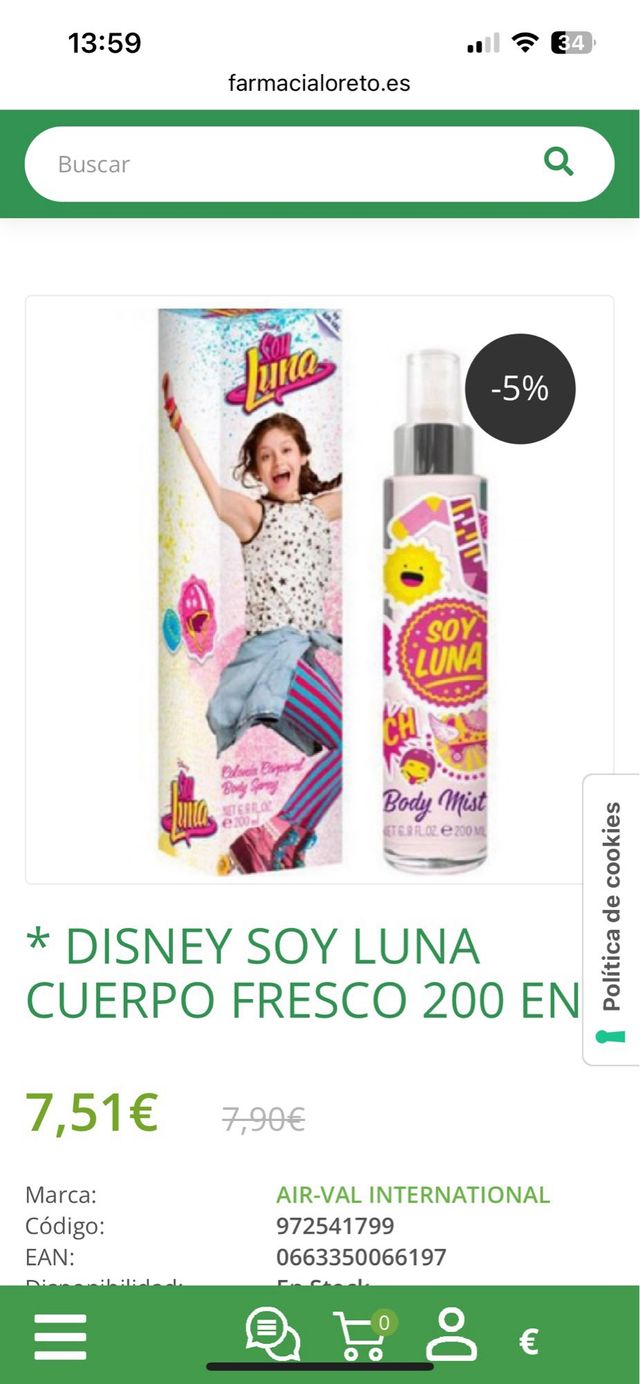 Soy Luna Colonia Corporal Body Spray 200ml