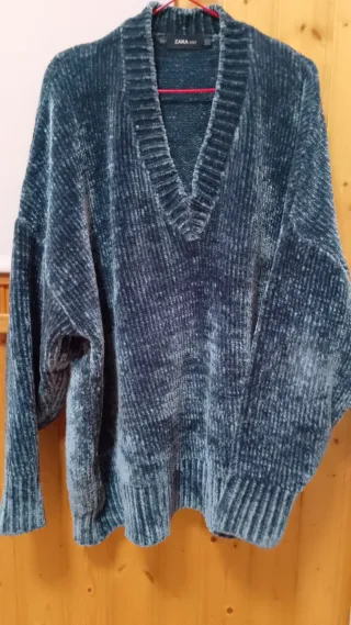 Jersey Zara mujer talla M color verde azulado