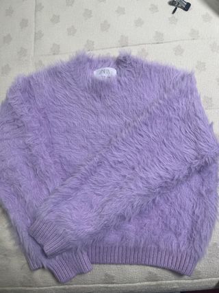 Jersey pelo Zara morado talla 11-12