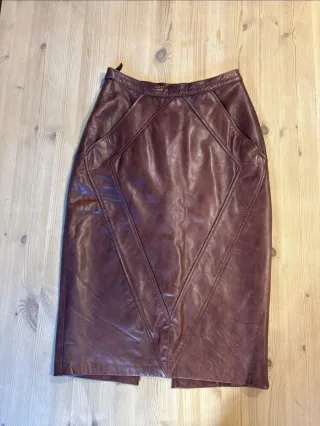 Gonna vintage vera pelle '80s marrone