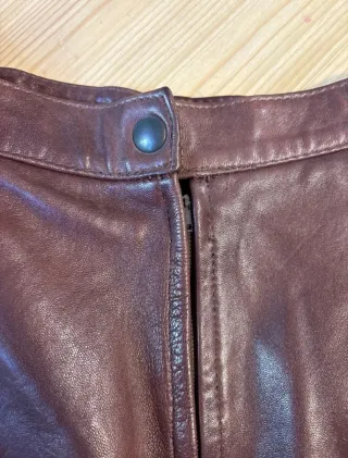 Gonna vintage vera pelle '80s marrone