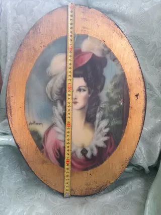 Dipinto donna su legno dorato