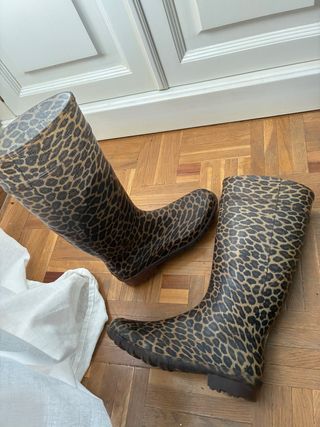 Botas de lluvia G&G estampado leopardo tipo Hunter