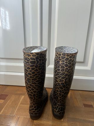 Botas de lluvia G&G estampado leopardo tipo Hunter