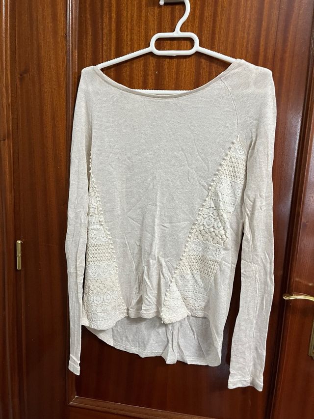 Camisa manga larga mujer encaje
