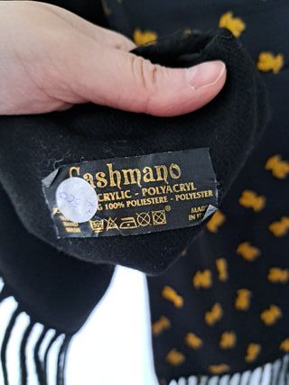 Bufanda mujer negra y dorada nueva