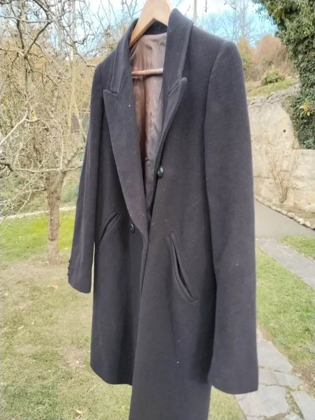 Abrigo sastre mujer azul marino. Lana 100%