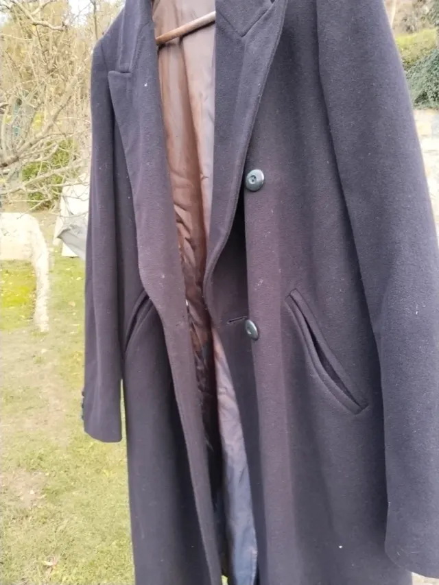 Abrigo sastre mujer azul marino. Lana 100%