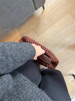 Clutch crochet uncinetto fatto a mano marrone