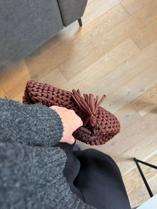 Clutch crochet uncinetto fatto a mano marrone