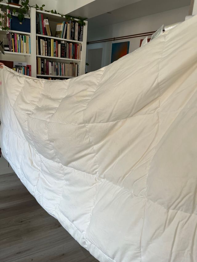 Edredón cama matrimonio plumón pluma blanco