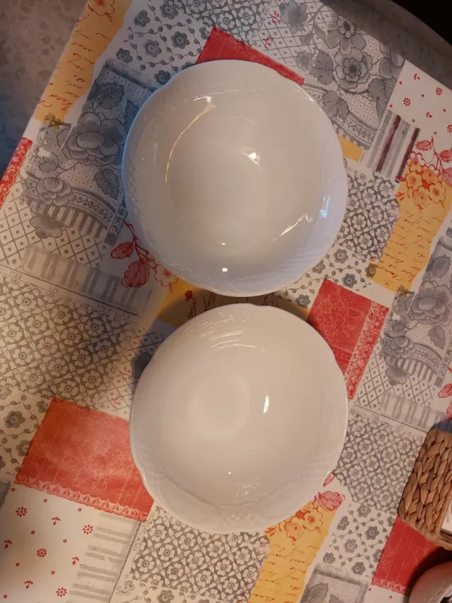 2 Boles Grandes / Fruteros Porcelana Blanca