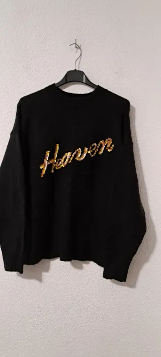 Jersey ASOS negro con lentejuelas doradas