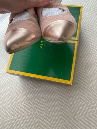 Zapatos de tacón Pitillos oro y rosa