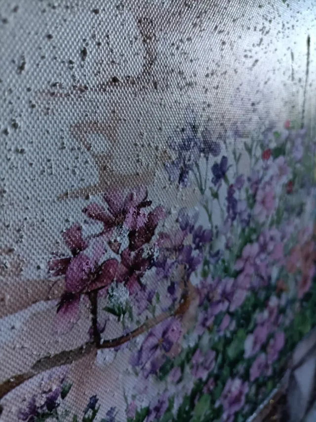 Lienzo grande decorativo puerta y flores