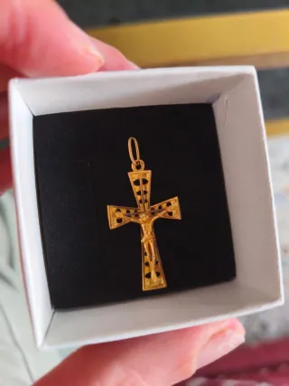 Colgante Cruz Oro 18k Nuevo