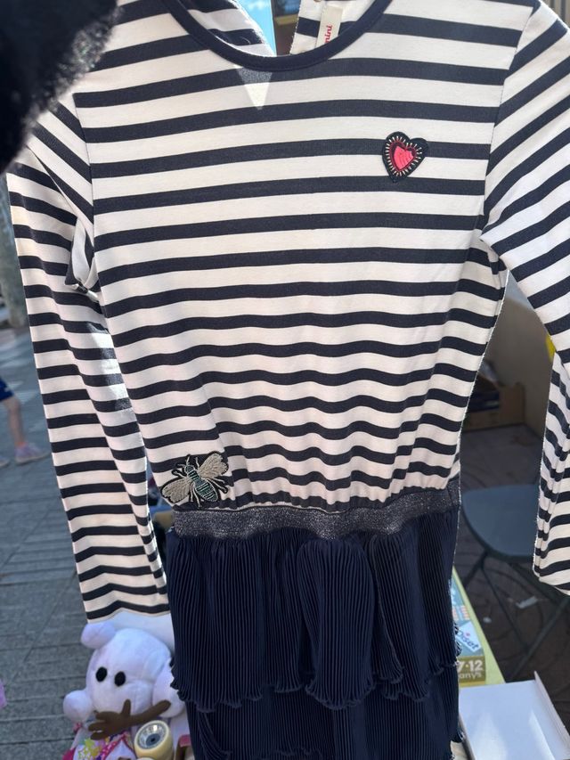 Vestido niña rayas corazón abeja talla 10