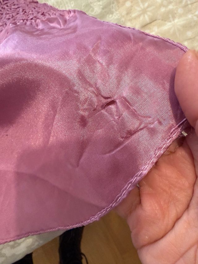 Top rosa senza spalline con arricciatura