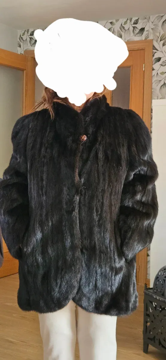 Abrigo lomos bison negro/marrón