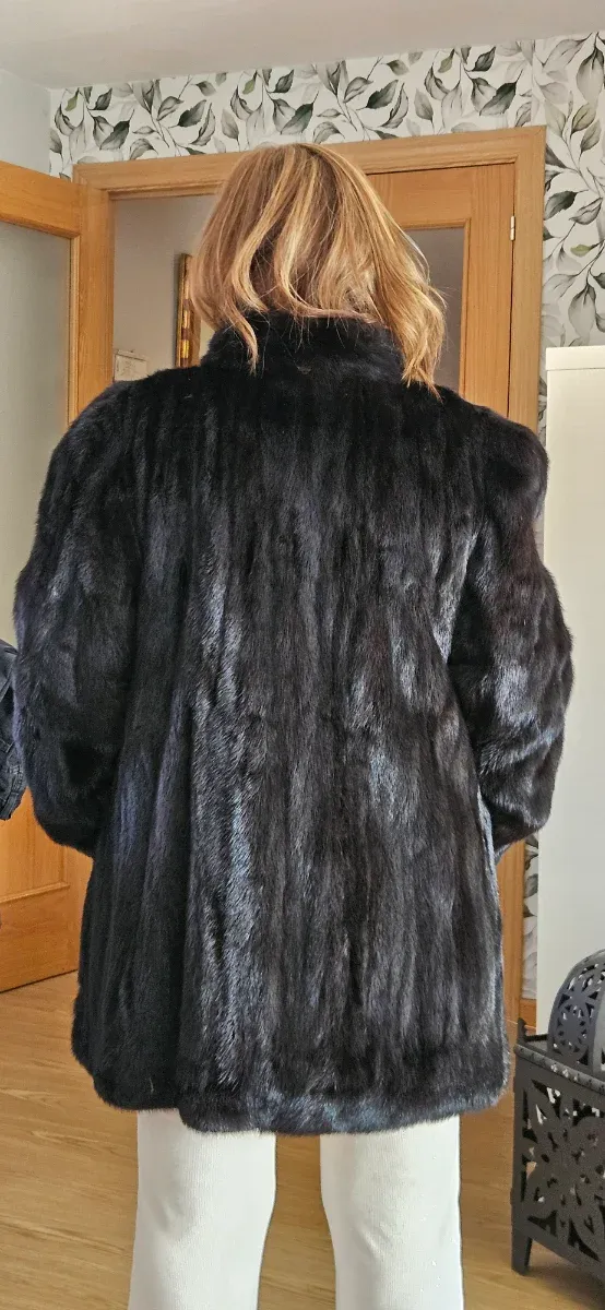 Abrigo lomos bison negro/marrón