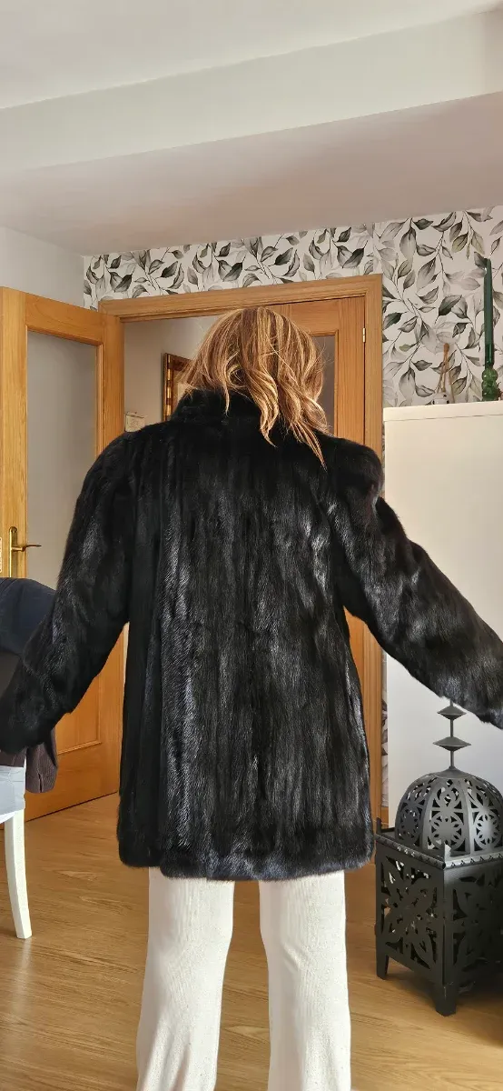 Abrigo lomos bison negro/marrón