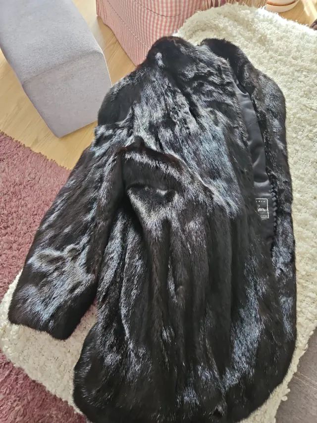 Abrigo lomos bison negro/marrón