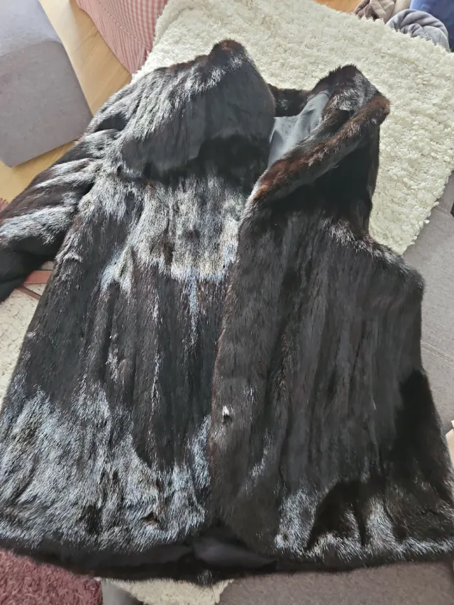 Abrigo lomos bison negro/marrón