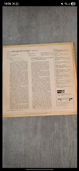 Madama Butterfly Puccini Vinile Decca ACL 195