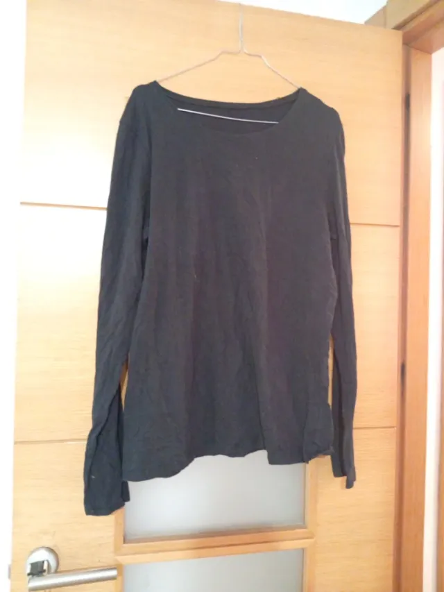 Camiseta básica manga larga negra