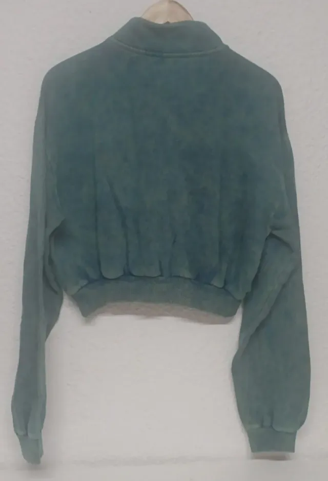 Sudadera algodón con frisa Bershka verde M-L