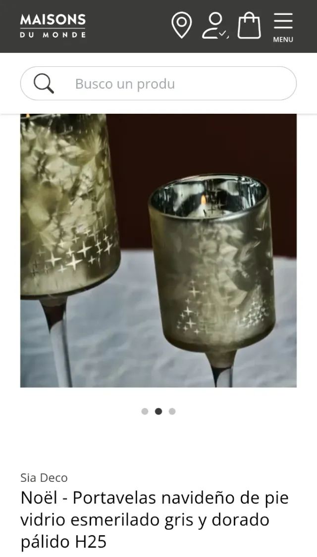 2 Portavelas navideños de pie en vidrio esmerilado