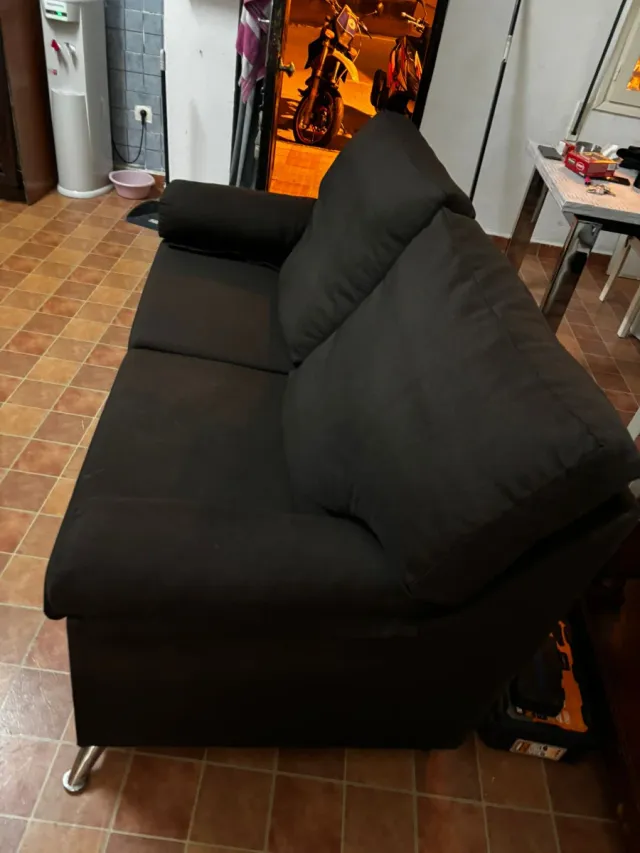 Sofá 3 plazas tela negro