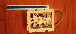 Scatola Legno Decorazione Natalizia Albero Neve